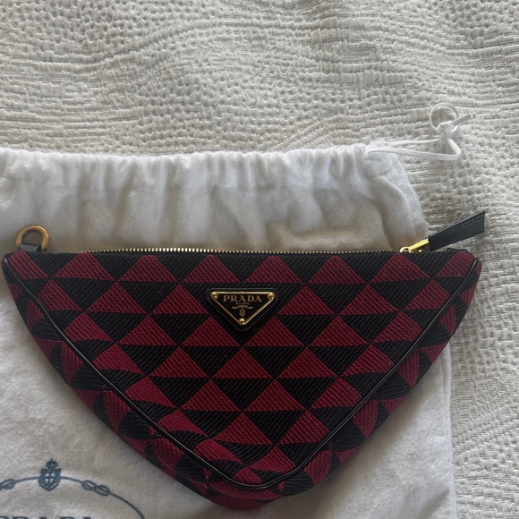 Prada Black and Red Triangle Clutch - Picture 5 of 8